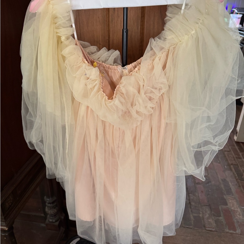Tulle cream/tan shrug  - wear over a silk dress, jeans with tank, etc. FUN